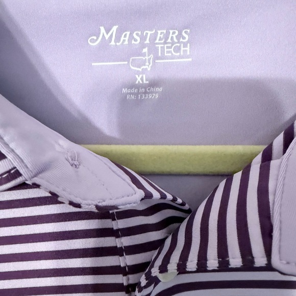 Masters Performance Tech Indigo on Purple Stripe Polo - Picture 3 of 5